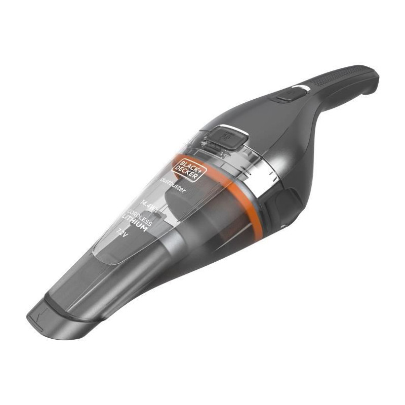BLACK+DECKER NVC220WC-QW - Aspirateur a main - Dustbuster Lithium 7,2V - EasyGrip - Chrome et Titanium