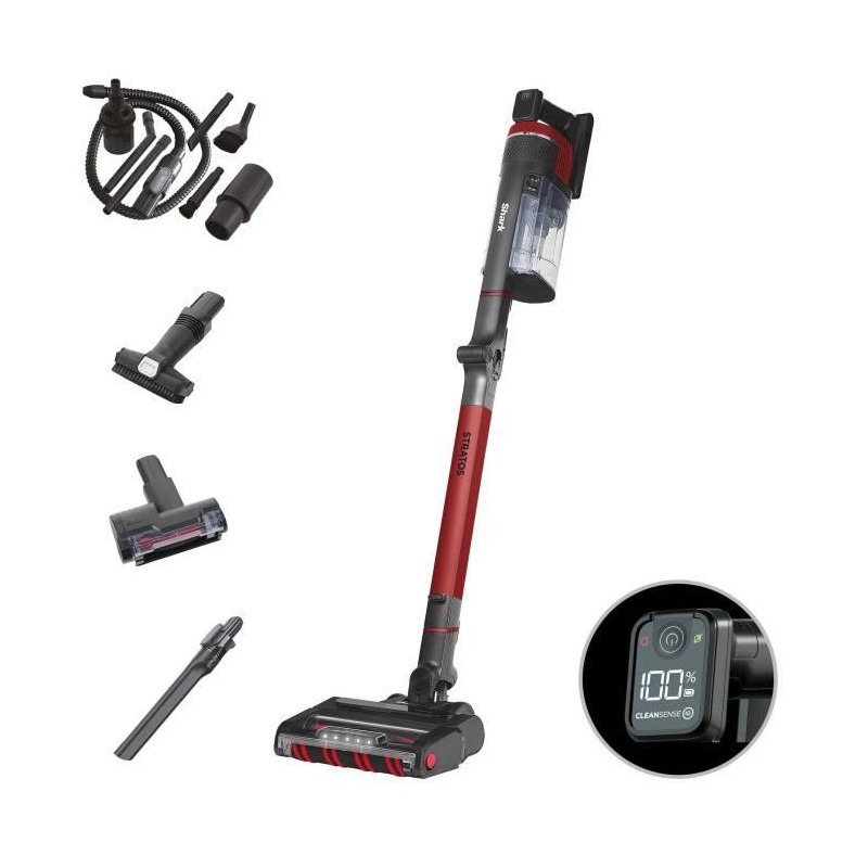 SHARK Stratos IZ400EU - Aspirateur Balai sans fil - Technologie DuoClean + PowerFins Plus - Eclairage LED
