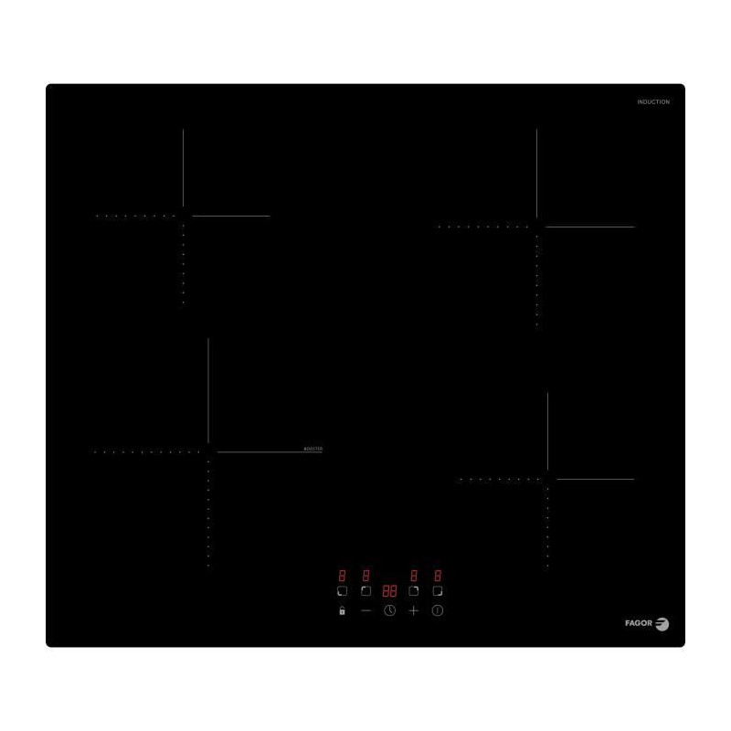 Table de cuisson - FAGOR - FTI468 - 59 cm - 4 foyers induction - Verre noir